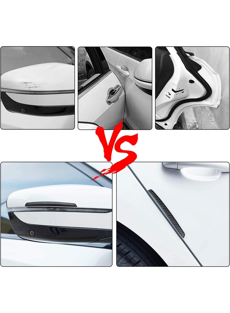 4 أجهزة كمبيوتر شخصية باب السيارة مضادة للاصطدام الشريط حافة الباب الحراس مكافحة فرك حامي تقطيع ألياف الكربون نسيج باب السيارة زاوية حامي المضادة للخدش العالمي لجميع السيارات SUV (I) - Image 2